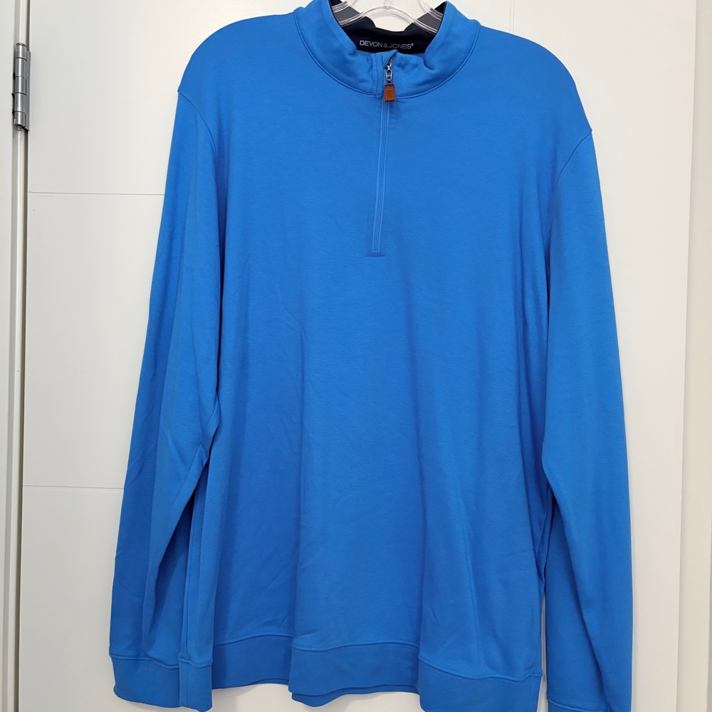 Men’s Bright Blue Quarter-Zip Pullover Sweatshirt